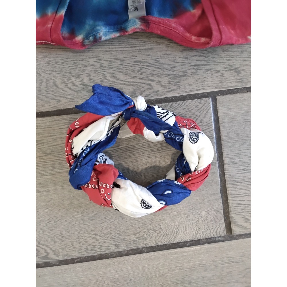 Universal Thread Denim Shorts & Gildan Tie Dye Shirt Set Patriotic Outfit 8/29 - Picture 7 of 8
